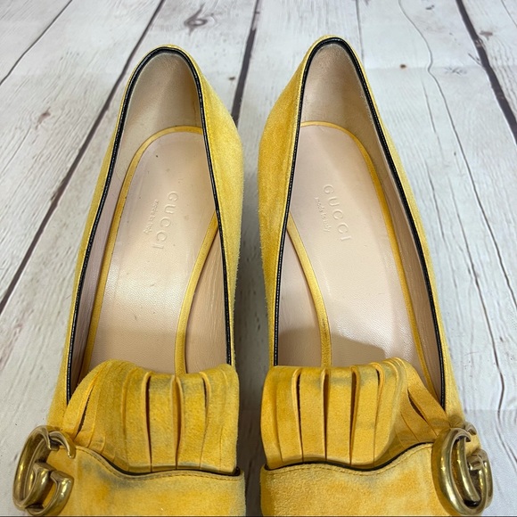 Gucci marmont double G suede fringe pumps - Picture 4 of 16